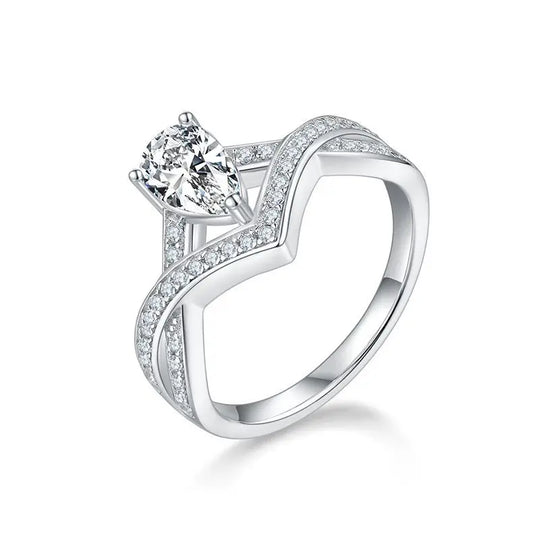 sterling silver jewelry - 5x8mm Silver Ring SLM0055R-silver-6 front view