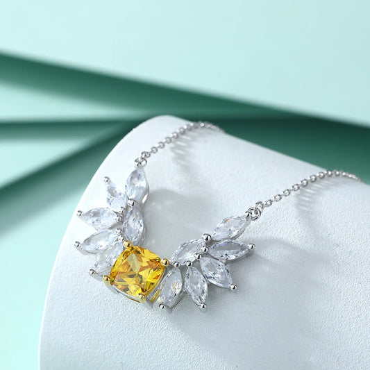 sterling silver jewelry - 925 Yellow Silver Pendant Necklaces SLZ0014N-Rhodiun open view