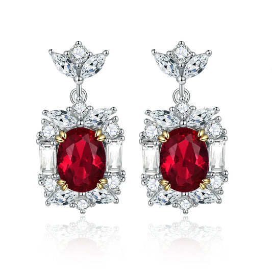 sterling silver jewelry - 925 Gold Silver Earring SLM0023E-catalogue front view