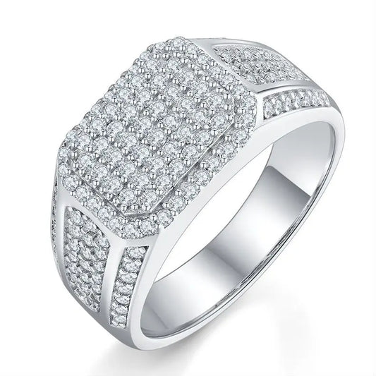 sterling silver jewelry - 925 Silver White Ring SLM0075R-silver-6 front view