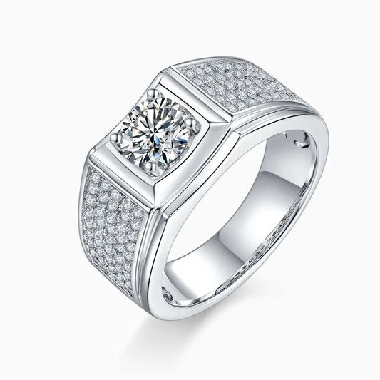 sterling silver jewelry - Silver White Ring SLM0077R-silver-6 front view