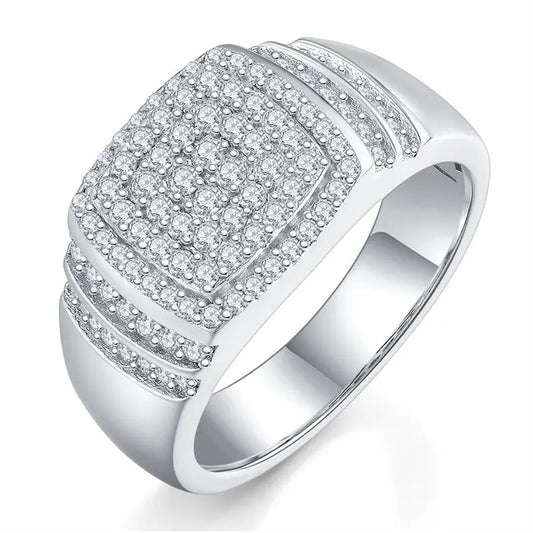 sterling silver jewelry - Silver Ring SLM0073R-silver-6 front view