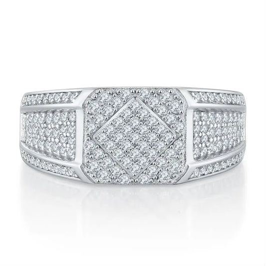 sterling silver jewelry - 925 Silver Ring SLM0092R-White-6 open view