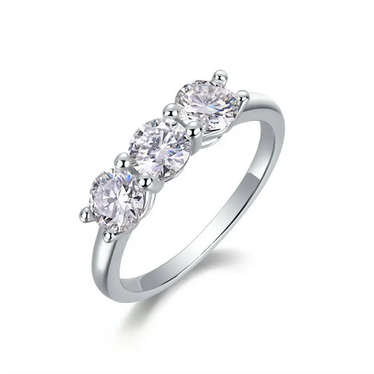 sterling silver jewelry - 925 Silver Gold Ring SLM0112R-White-6 front view
