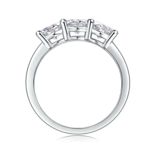 sterling silver jewelry - 925 Silver Gold Ring SLM0112R-White-6 open view