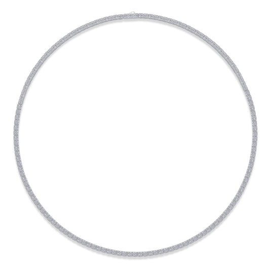sterling silver jewelry - 925 Silver White Necklace SLM0037B-White-17cm/6.7in front view