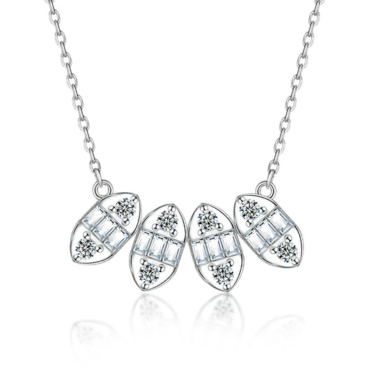 sterling silver jewelry - 925 Silver White Necklace Necklaces SLZ0015N-Rhodiun front view