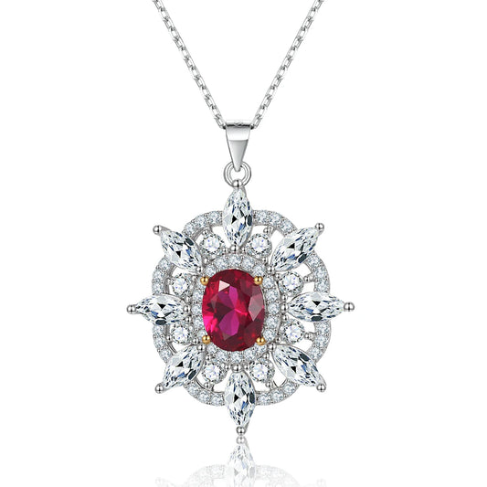 sterling silver jewelry - 925 Silver Necklace Necklaces SLZ0011N-Rhodiun front view