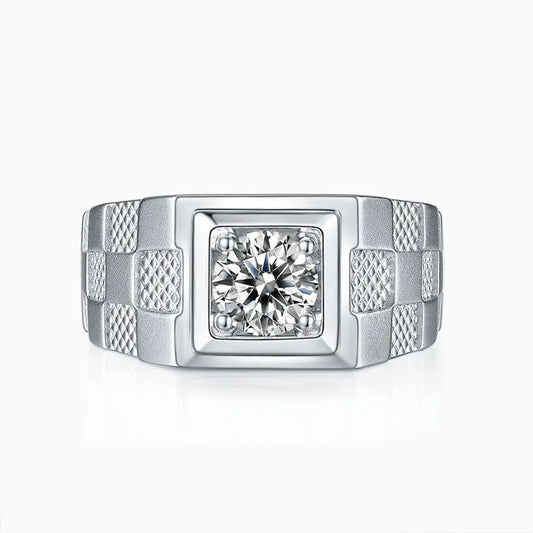 sterling silver jewelry - Silver Ring SLM0088R-White-6 open view