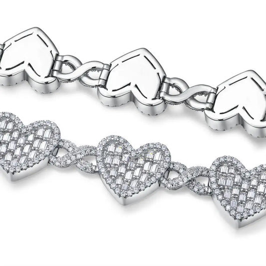 sterling silver jewelry - Silver Bracelet SLM0004B-White open view