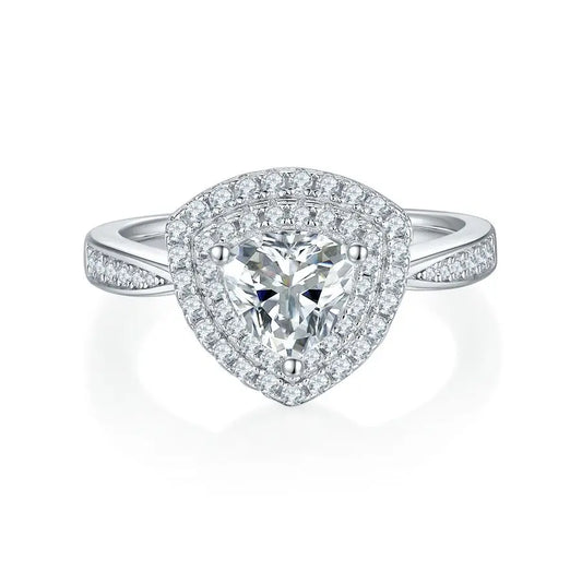 sterling silver jewelry - Silver Ring SLM0048R-White-6 open view