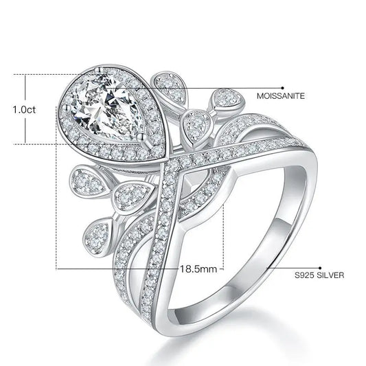 sterling silver jewelry - White Silver Jewelry SLM0053R-White-6 open view