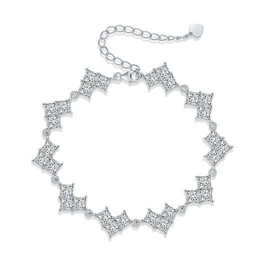 sterling silver jewelry - 925 Silver Bracelet SLM0055B-silver-19cm front view
