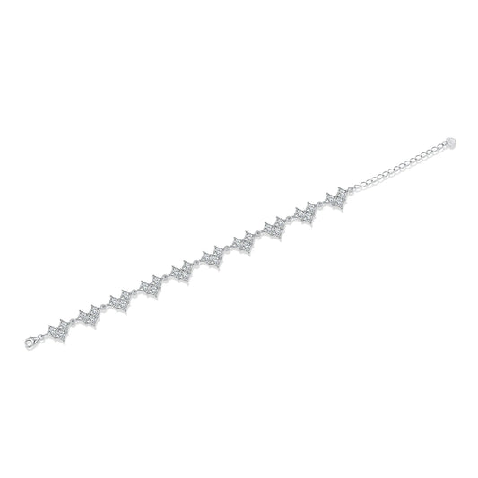 sterling silver jewelry - 925 Silver Bracelet SLM0055B-silver-19cm open view