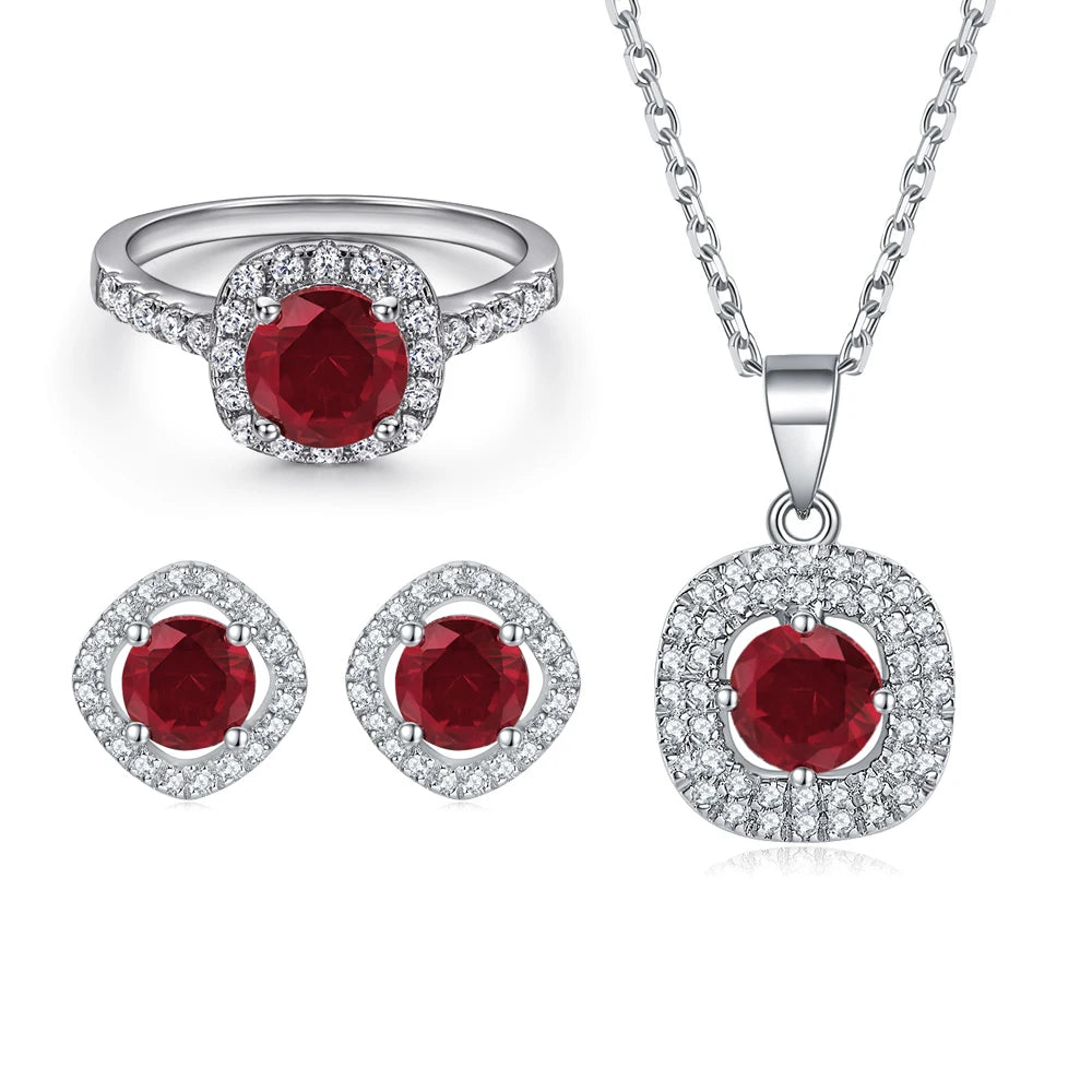 sterling silver jewelry - Silver Gold Ring Necklace Earring SLZ0003SET-TLTZ015-7 product view 08