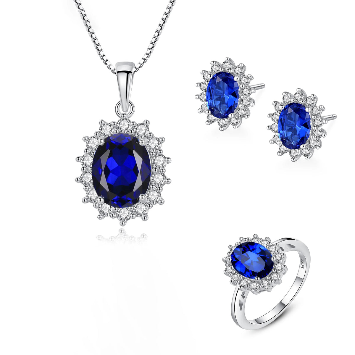 sterling silver jewelry - Silver Gold Ring Necklace Earring SLZ0003SET-TLTZ015-7 product view 13