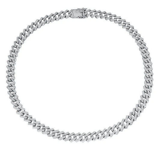 sterling silver jewelry - 925 Silver Necklace SLZ0001N-SZTL-CBC-1040-24inches front view