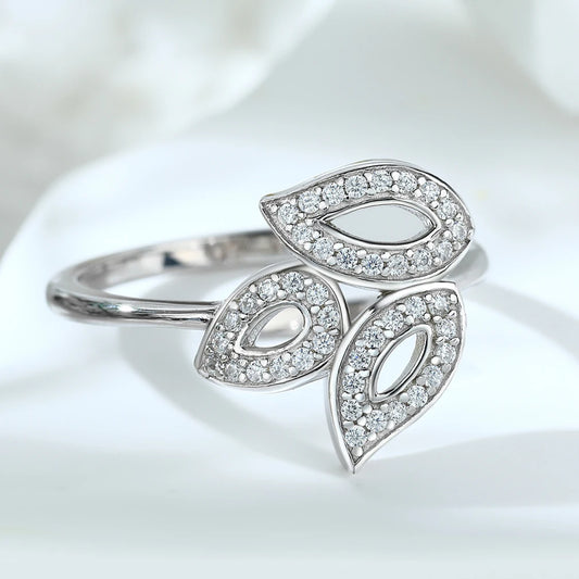 sterling silver jewelry - 925 Silver White Ring Rings SLZ0002R-catalogue-6 open view