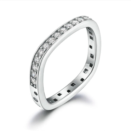 sterling silver jewelry - 925 White Gold Rings SLZ0004R-catalogue-6 front view