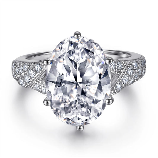 sterling silver jewelry - 10 Silver Rings SLZ0046R-Rhodium-6 front view