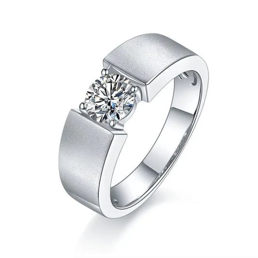 sterling silver jewelry - Gold Silver Ring SLM0086R-White-6 front view