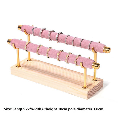 Solid wood ring display stand