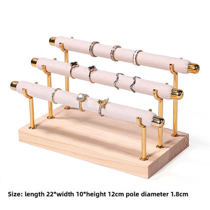 Solid wood ring display stand