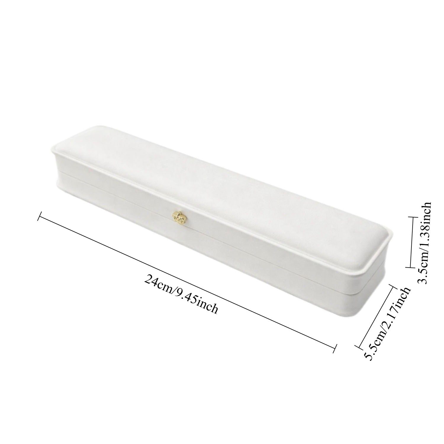 Jeweller Buy 12-pack white bracelet presentation cases with curved corners, hinged lids, and cushioned interiors.