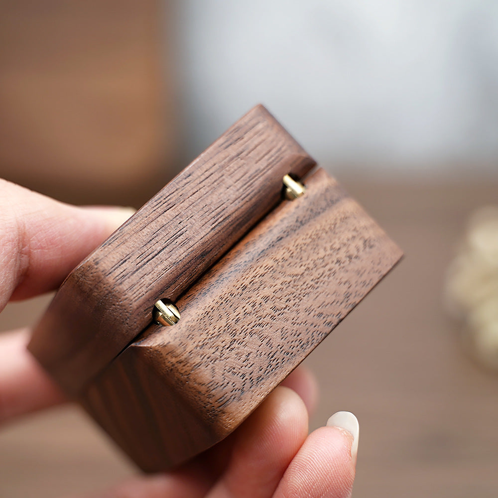 ring box and earring box - Wooden Ring Box Earring Boxes W05R-R product view 05