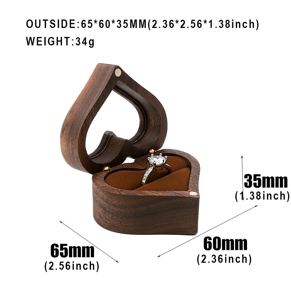 ring box - Clear Wooden Ring Box Boxes W03DR2-BR open view