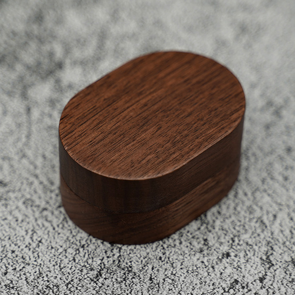 ring box - Black Wooden Velvet Ring Box Boxes W04DR1-BR detail view