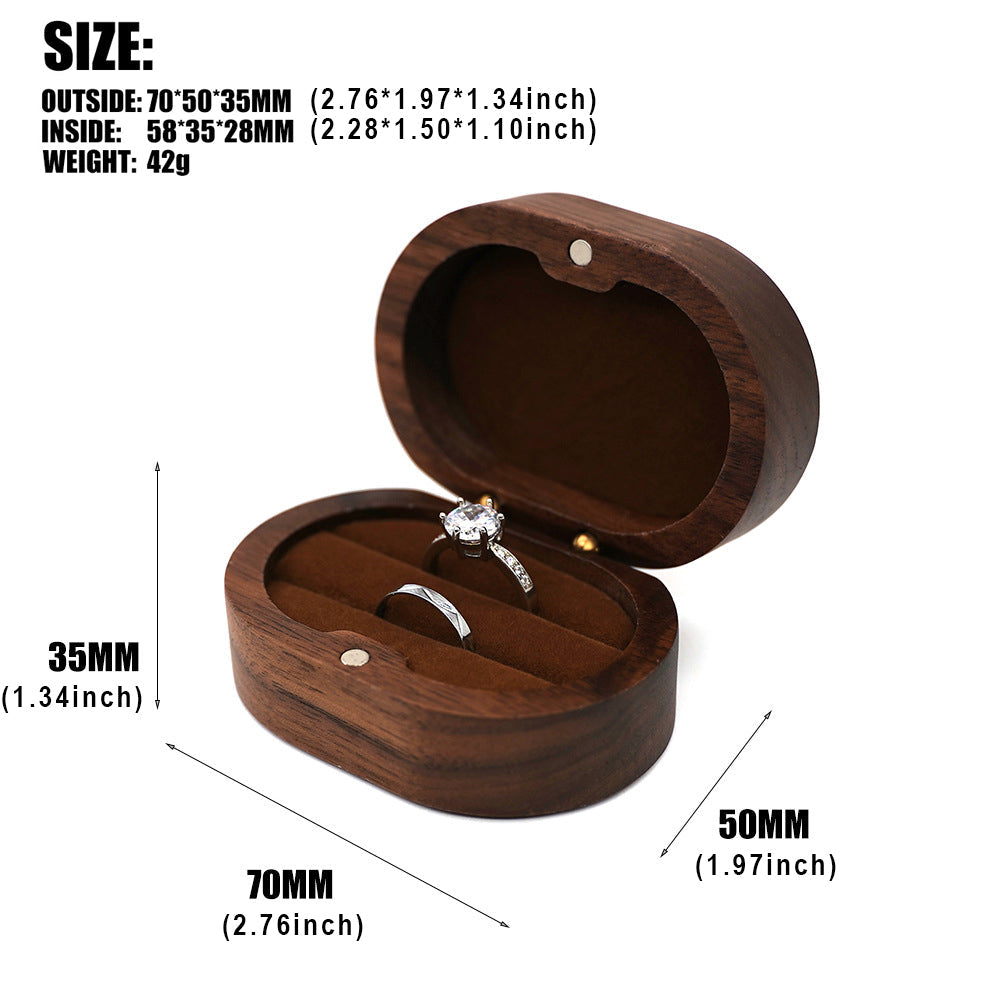 ring box - Black Wooden Velvet Ring Box Boxes W04DR1-BR open view