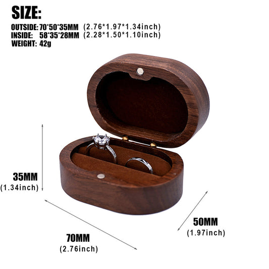 ring box - Black Wooden Velvet Ring Box Boxes W04R1-BR open view