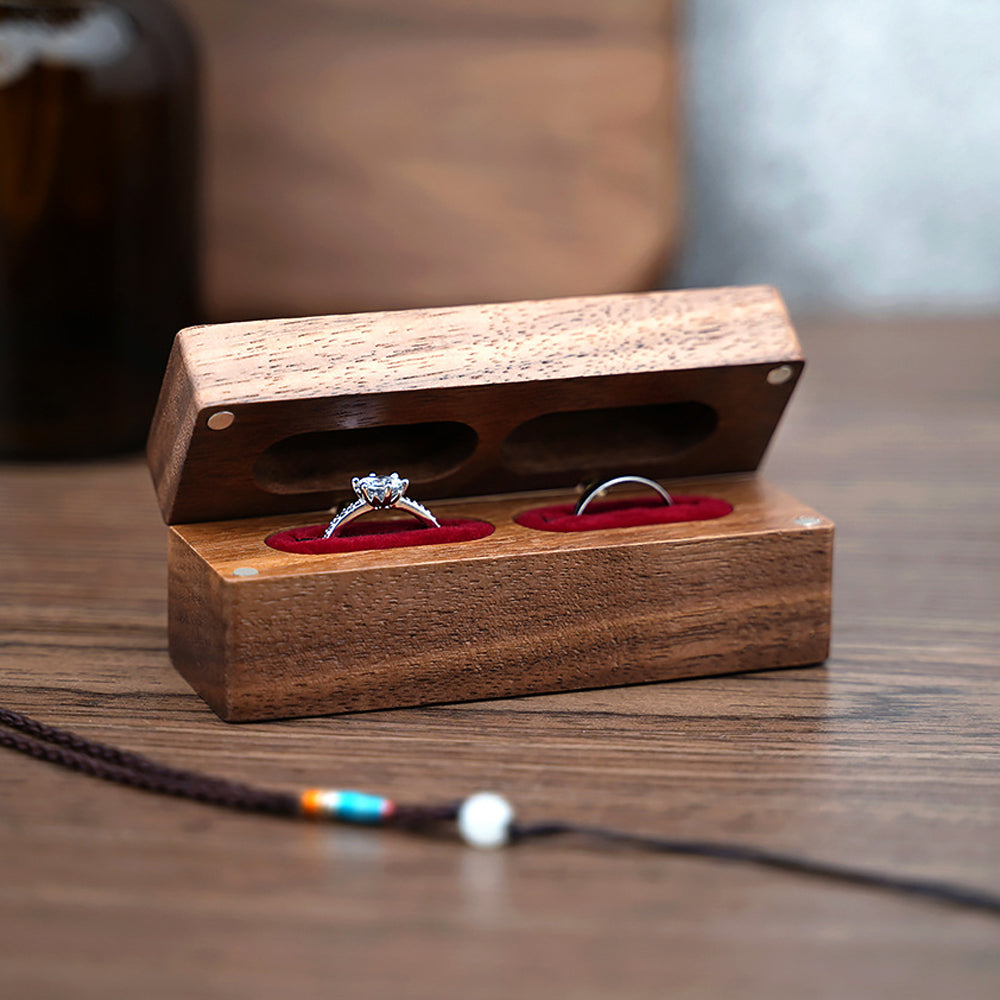ring box - Wooden Ring Box W02DR-R product view 05
